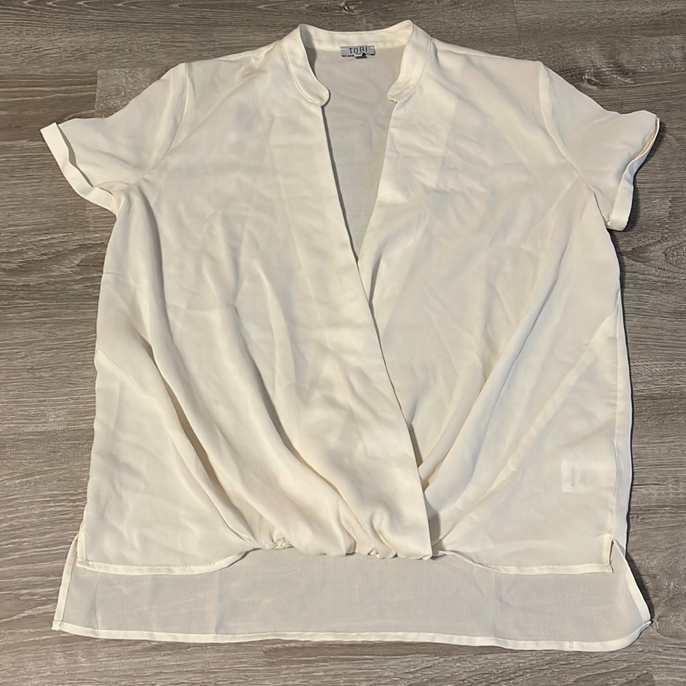 Tobi Open Front Off White Blouse